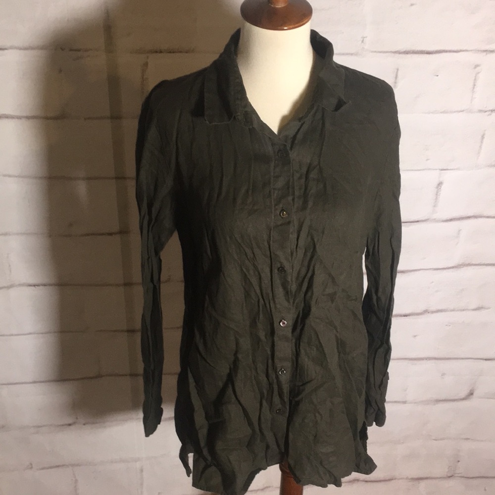 Eileen Fisher Organic Linen Button Down Shirt